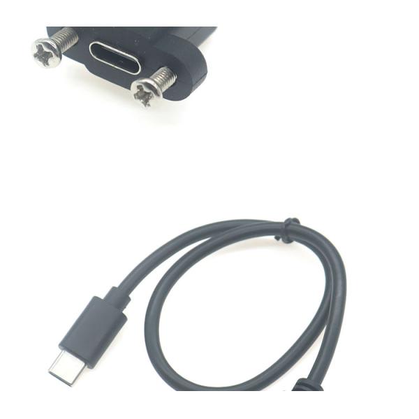 30cm 50cm Panel de tornillo montado de hombre a mujer USB Tipo C 3.1 cable de extensión