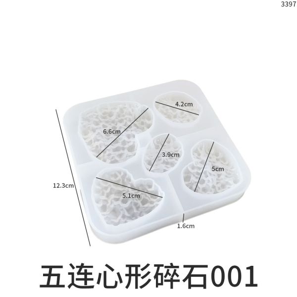 Crystal Dropping Gel Crystal Cluster Pendant Mold Ice Crystal Cave Pendant Diamond Face Love Crystal Stone Necklace Silicone Mold