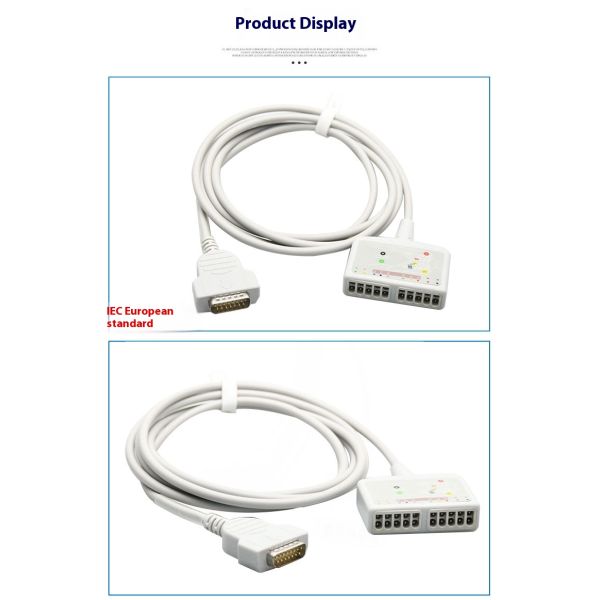 European Standard Ten-Lead ECG Main Cable Model KD2-1201Q10I 2.7m Compatible Marquette 1200 Alcohol Medical Consumables CE