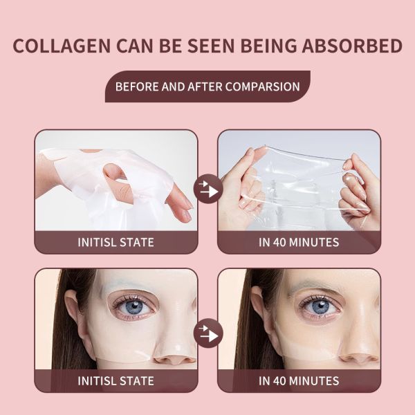 Manufacturer Custom Nighttime Deep Hydration Lifting Firming Collagen Face Mask Color-Changing Anti-Aging Biocollagen Spa