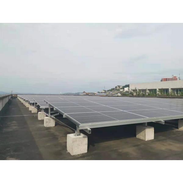 Aluminum Frameless Flat Roof Solar Mounting System , Commercial Ballast Mounting System