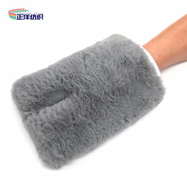 Scratch Free Car Detailing Tools 28x16cm 80g Grey Soft Plush 1000gsm Microfiber Car Wash Gloves