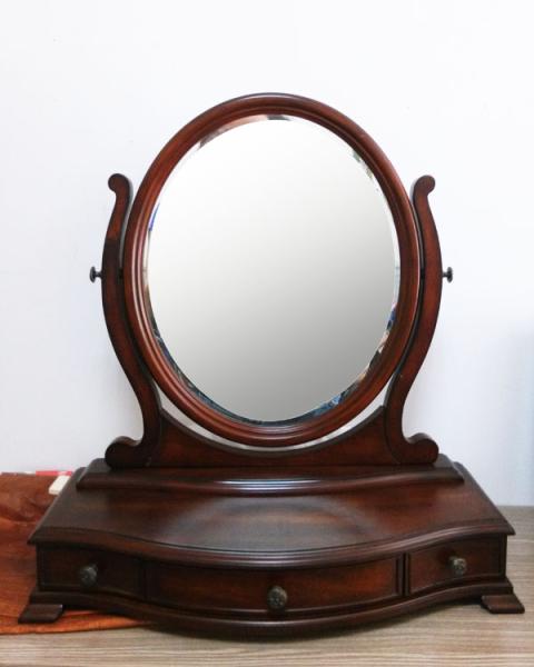 Wooden Vanity Miror, Bathroom Furniture, Bedroom Furniture, Sliding Drawer Storage Accessories, Antique Two-tone Finish
