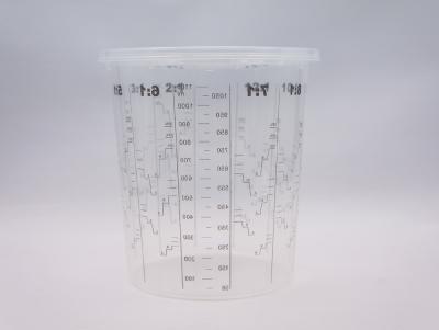 1300 ml Disposable Mixing cup Auto Plastic Single Use plastic pots measuring printed cup calibrated-up cup