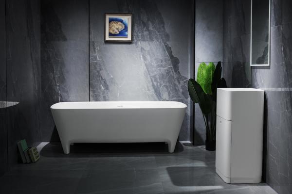 Stone Resin Free Standing Deep Soaker Tub Anti Yellowing Easy To Maintain