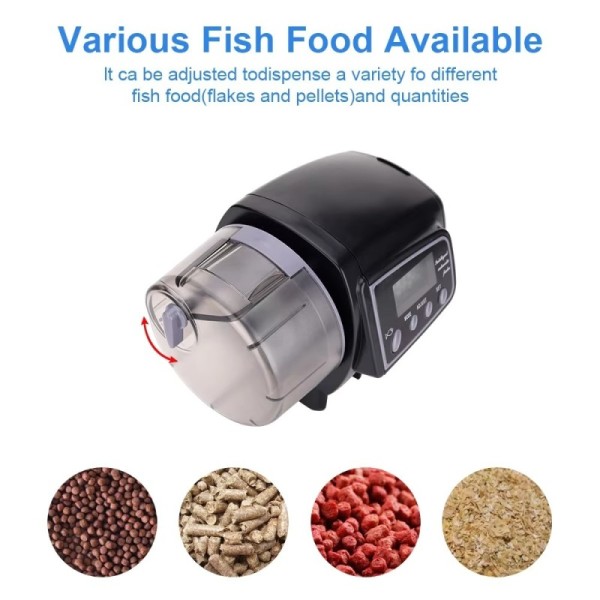 Automatic Aquarium Fish Feeder Smart Timing Food Dispenser With Digital Display