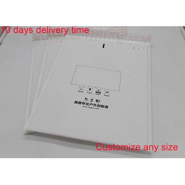 White Print Poly Bubble Mailers 8.5 * 11 Inch Self Adhesive Seal With Matt Surface