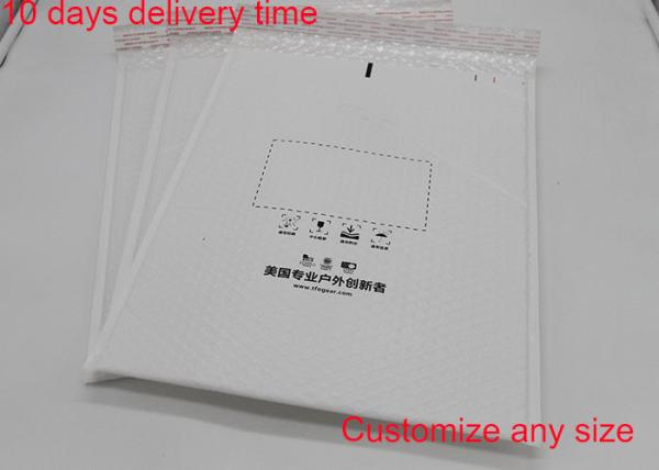 White Print Poly Bubble Mailers 8.5 * 11 Inch Self Adhesive Seal With Matt Surface