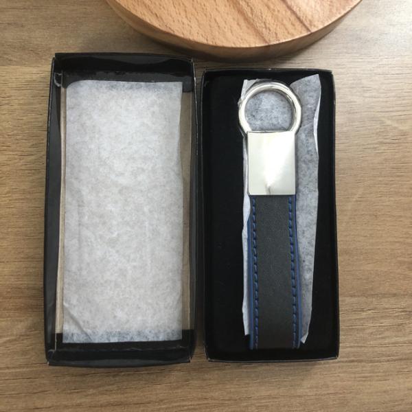 Держатель ключа автомобиля кольца ключа 7mm крюка кнопки металла стежком Debossing кожаный