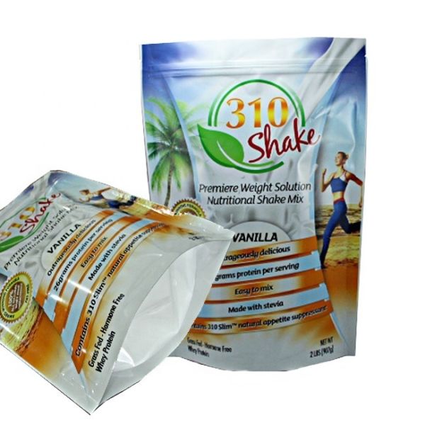 Zipper Bag Recyclable Customized Printed Stand Up Protein Powder Pouch Aluminum Foil Packaging Maylar Bags with Ziplock