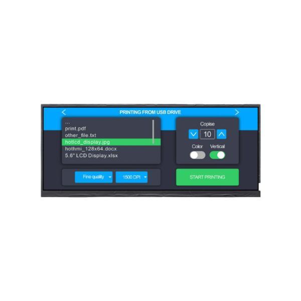 12.3インチディスプレイ 1920×720 日光可読 1200nits 工業グレード IPS 178° LVDS 容量感触 高明るさ WLED 操作モデル NAMETFT CTP付きディスプレイモジュール