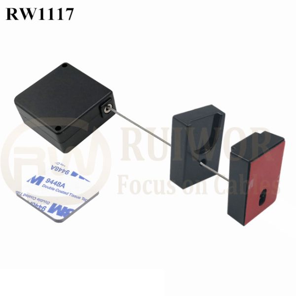 RW1117 Square Retail Security Tether Plus Magnetic Clasps Cable Holder For Cell Phone Anti Theft Retail Display