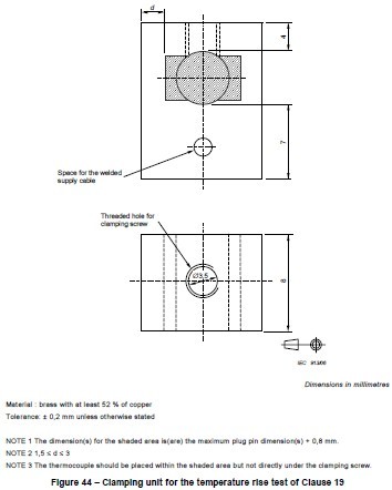 ℃ del conector pin 0 del enchufe del IEC 60884 - dispositivo de levantamiento de la prueba de la temperatura 150℃