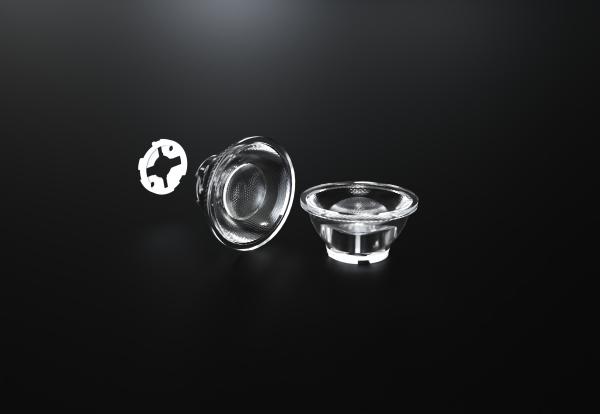 Low Glare COB LED Lens With Strong Visual Impact And 93% Efficiency For Recessed Lamp Applications