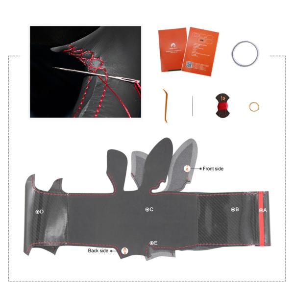 Hand Sewing Carbon Suede Steering Wheel Cover for Honda FK7 Civic 10 10th gen CRV CR-V Clarity 2016 2017 2018 2019