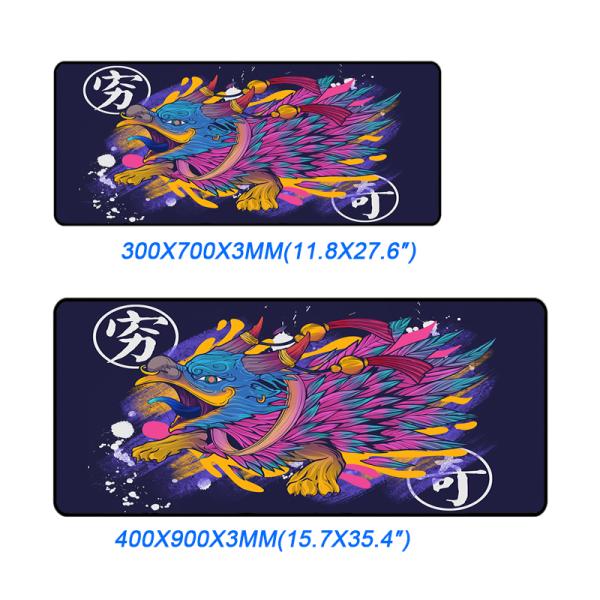 Custom Business Office Gaming Mouse Pad with Extended Size and Stitched Edge Design