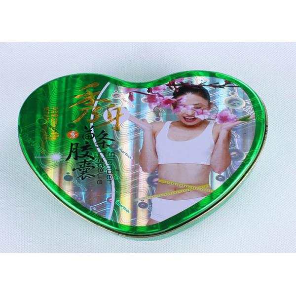 Slender Capsules Packaging Heart Shaped Gift Box Metal Tinplate Material YT1043