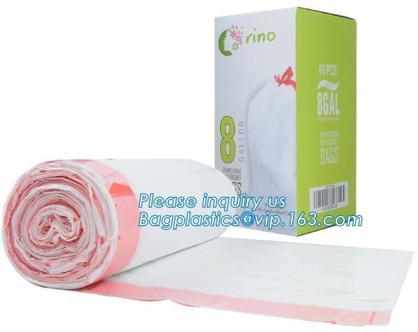 Biodegradable Compostable 13 Gallon Trash Bags Large Tall Kicthen Drawstring Strong Bags for Living Room Bedroom Bin Can