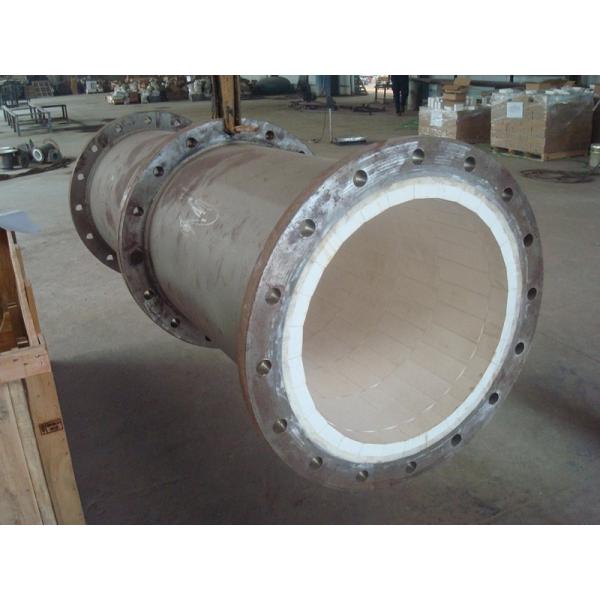 3.65g/Cm3 High Alumina Ceramic Lined Pipe Fittings , FBE Wear Resistant Elbow