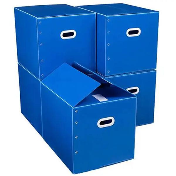 PP Corrugated Foldable Box Recyclable Stackable Coroplast Box Lightweight Warehouse Storage