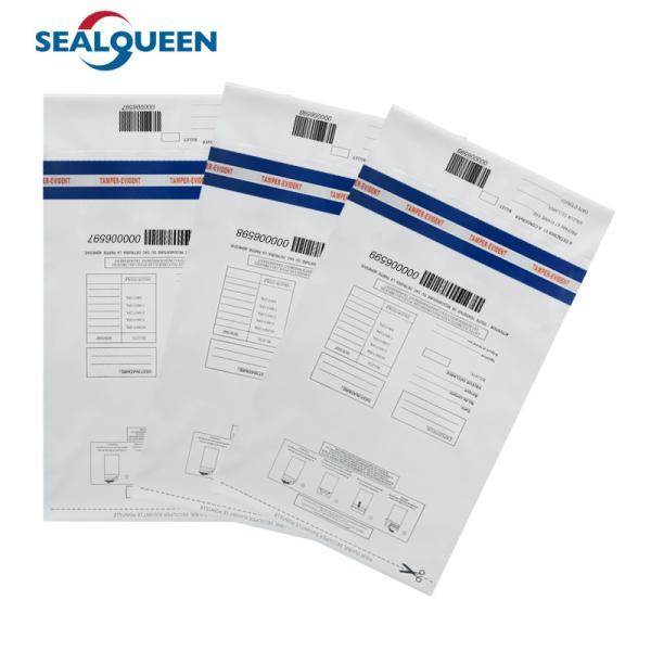 Plastic Security Bag Transparent Tamper Evident Courier Deposit Packing Bag