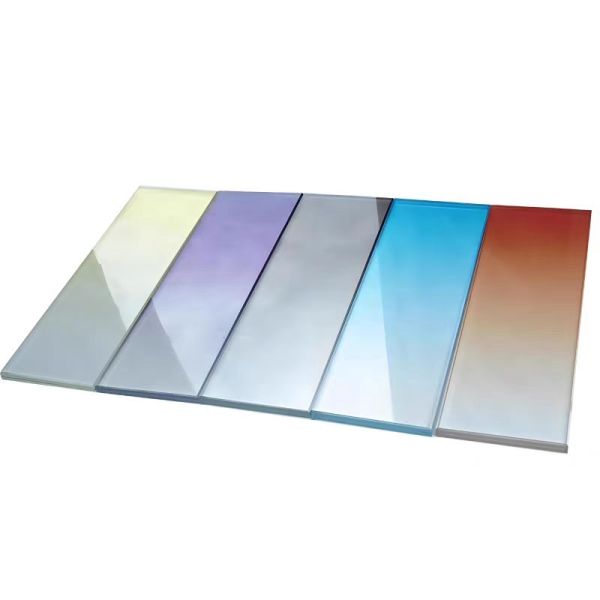10+10mm Curved Gradient Tempered Laminated Glass Sheet Bathroom Rotating Partition Wall