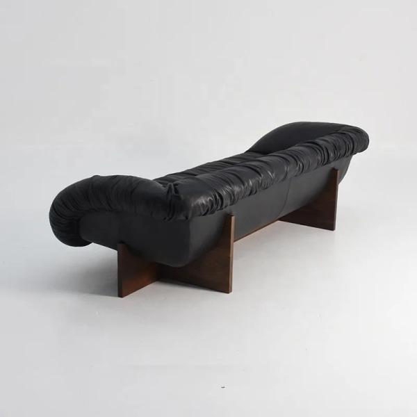 High End Five Star Hotel Presidential Suite Reception Pleated Leather Sofa