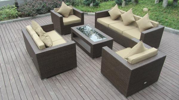 Customized color PE rattan outdoor sofa set wicker furniture