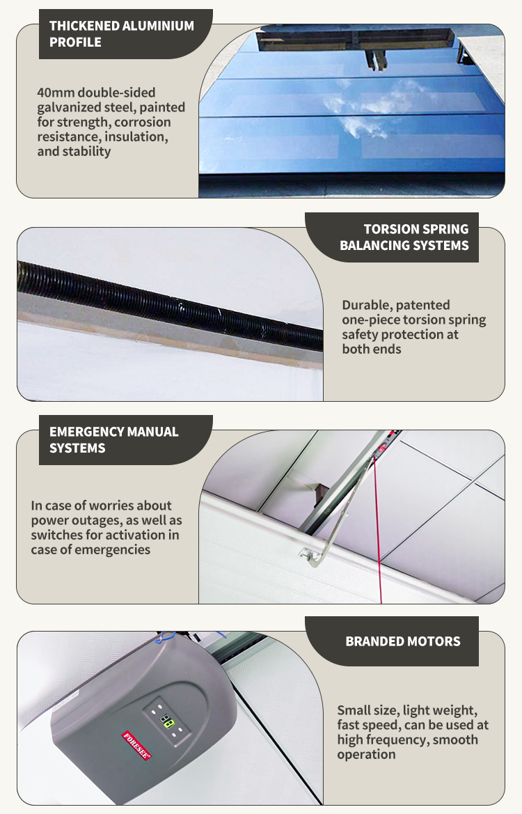 Modern Aluminum Frame Glass Garage Door Customized Thick Low Maintenance Design