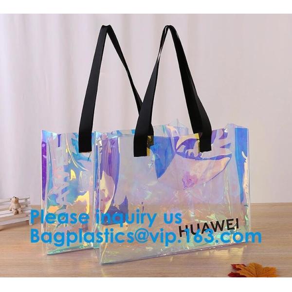 Women Summer Beach Bag Vinyl PVC Transparent Small Tote Handbags Shopping Shoulder Bags