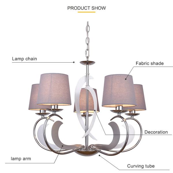 Funcky art deco chandelier with lampshade for living room Bedroom Kitchen Lights Fixtures (WH-MI-10)