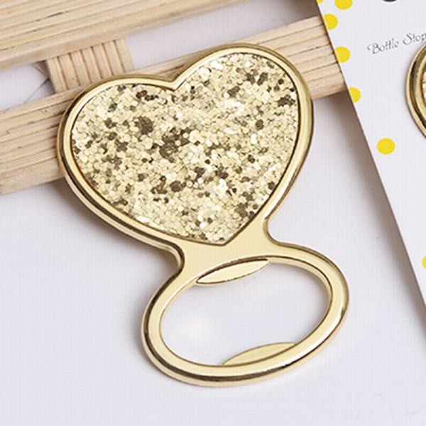 Cool Innovative wholesale wedding favor, fancy gift, gold plating heart shape wedding ring bottle opener