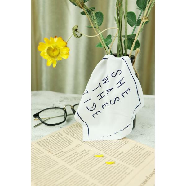 White Silk Printing Microfiber Glasses Cloth Customized Size Eco Friendly