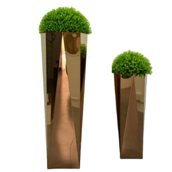 Plantador de acero inoxidable del jardín de la maceta de la forma oval grande del tamaño