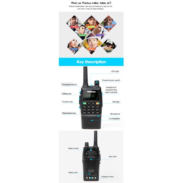 2500mAh Battery Capacity Long Range Walkie Talkie for Professional Communication
