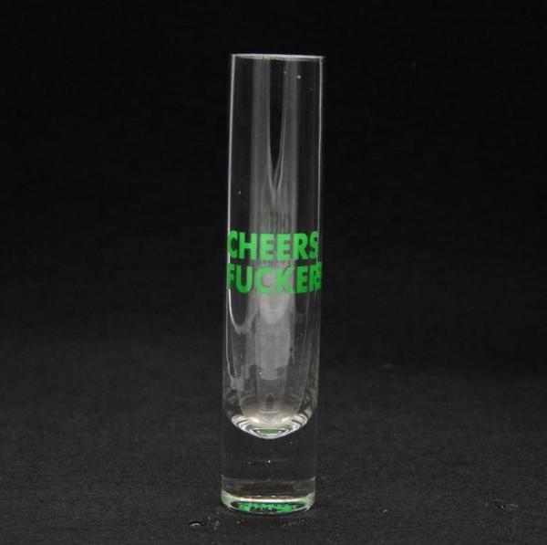 Long Sparkling Crystal Cocktail Glasses With Color Decal