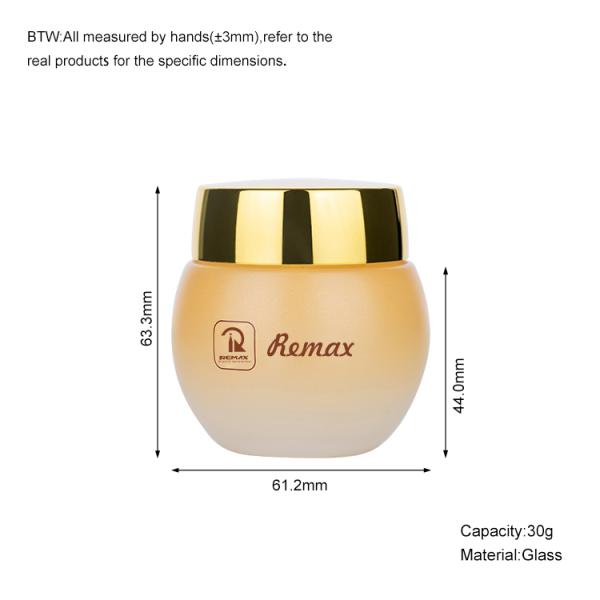 30g Round Glass Cosmetic Cream Jar Gradient Glass Cosmetic Jars With Lids