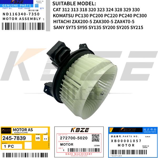272700-5220 XB00001057 CAT KOMATSU SANY HITACHI EXCAVATOR AIRCOND BLOWER MOTOR FOR E320D PC-8 ZAX200-5G SY75 SY135 SY215C