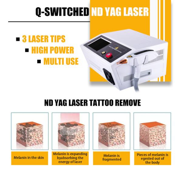 500 Вт Q переключенная лазерная машина для удаления татуировок / Nd Yag Laser с 8ns импульсным автоматическим водяным охлаждением