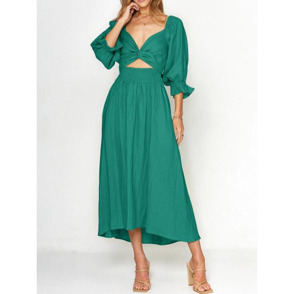 Vêtements à manches courtes et à col en V pour femmes Vêtements décontractés à genou