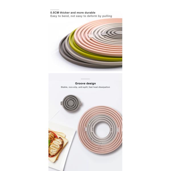 дополнительная толстая циновка Trivet силикона продукта кухни силикона 3in1