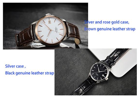 25 Jewels Stainless Steel Automatic Watch  Swiss ETA 2824 Copper Gold Hands
