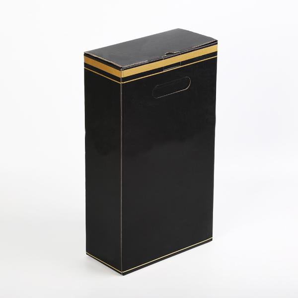 Свертываемая E флейта гофрированная коробка для упаковки вина с нижней частью с блокировкой и функцией шкафчика для горла бутылки