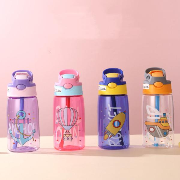 Customized Logo Acceptable 480ml Plastic Cute Cartoon Pattern Water Bottle for Kids
