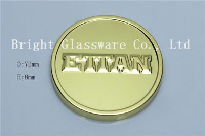 electroplating gold metal lids with emboss logo for candle holder