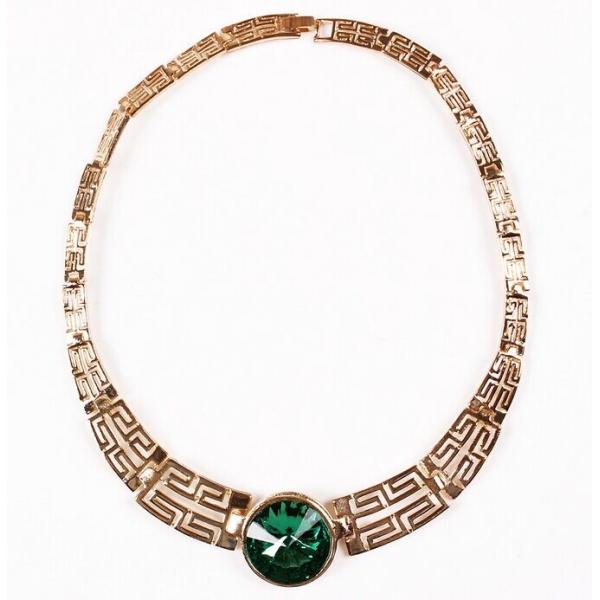 Retro exaggerated personality gem hollow alloy necklace