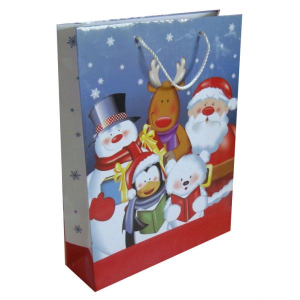 CMYK Printing Holiday Christmas Paper Bags For Candy Shop OEM / ODM Avaliable