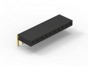 8 Pins 90° Female Header Connector 2.0 Mm Pitch Current Rating 2.0 AMP