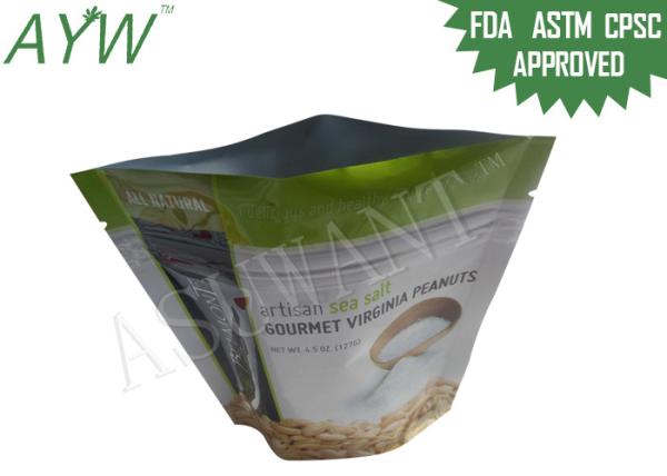 Stand Up Zipper Food Packaging Bags Resealable Biodegradable For Snacks Storage