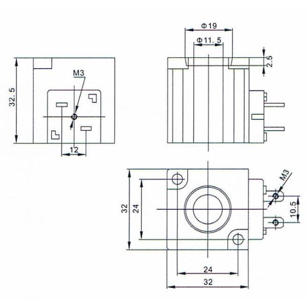 Диаметр катушки 11мм клапана соленоида пути К23Д-1.2Т К25Д К35Д 3/2 микро- пневматический внутренний
